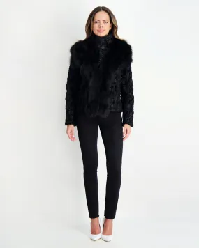 Lamb Sections Jacket with Fox Trim