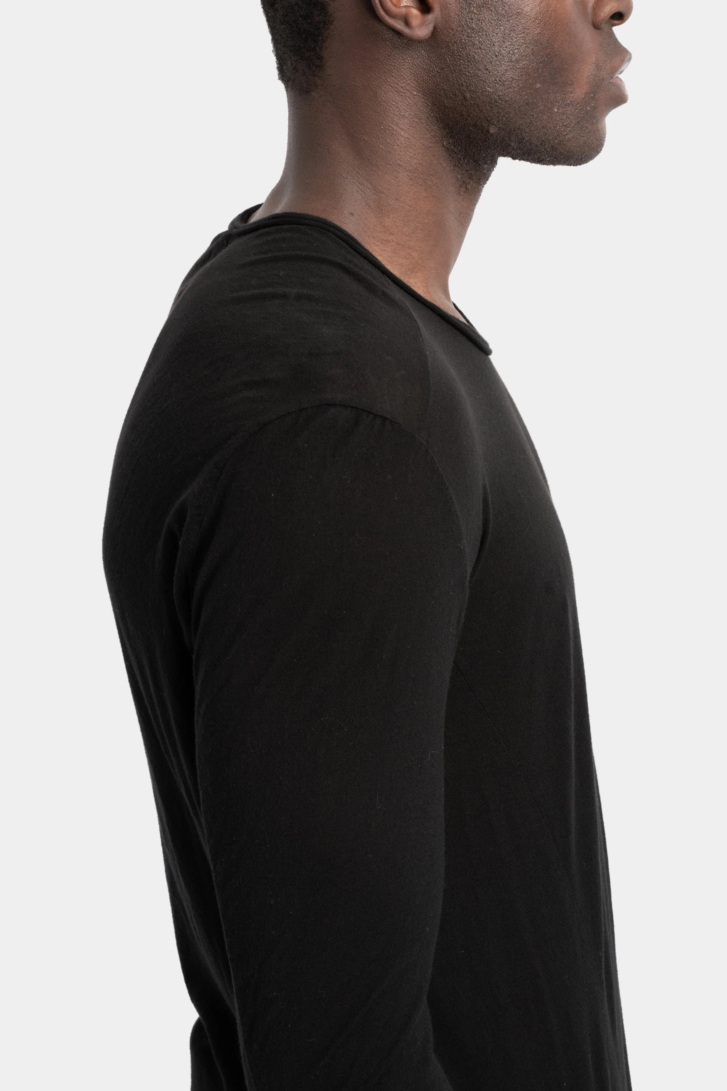 Lightweight cotton long sleeve T-Shirt, Black