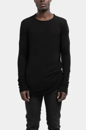 Lightweight cotton long sleeve T-Shirt, Black