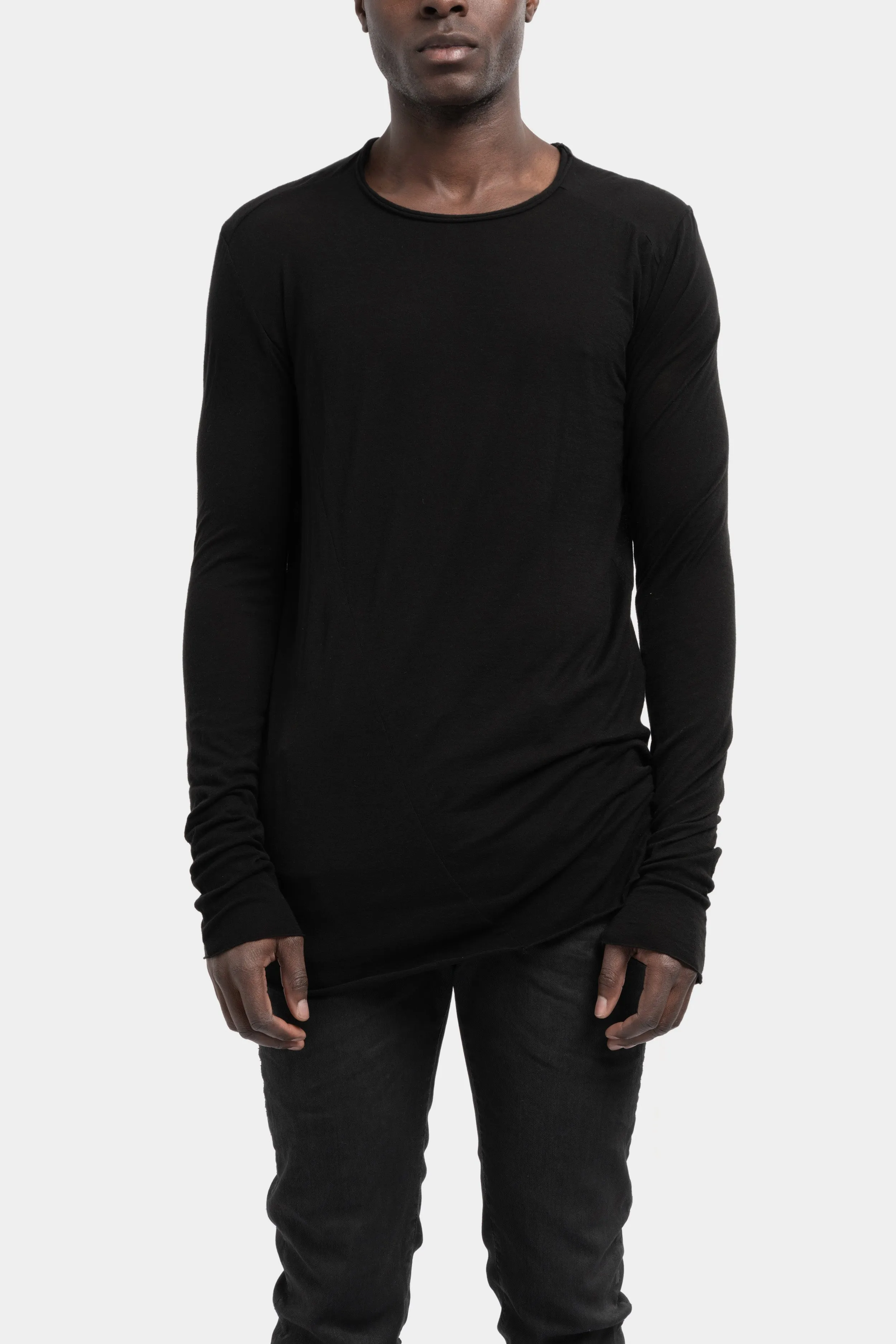 Lightweight cotton long sleeve T-Shirt, Black