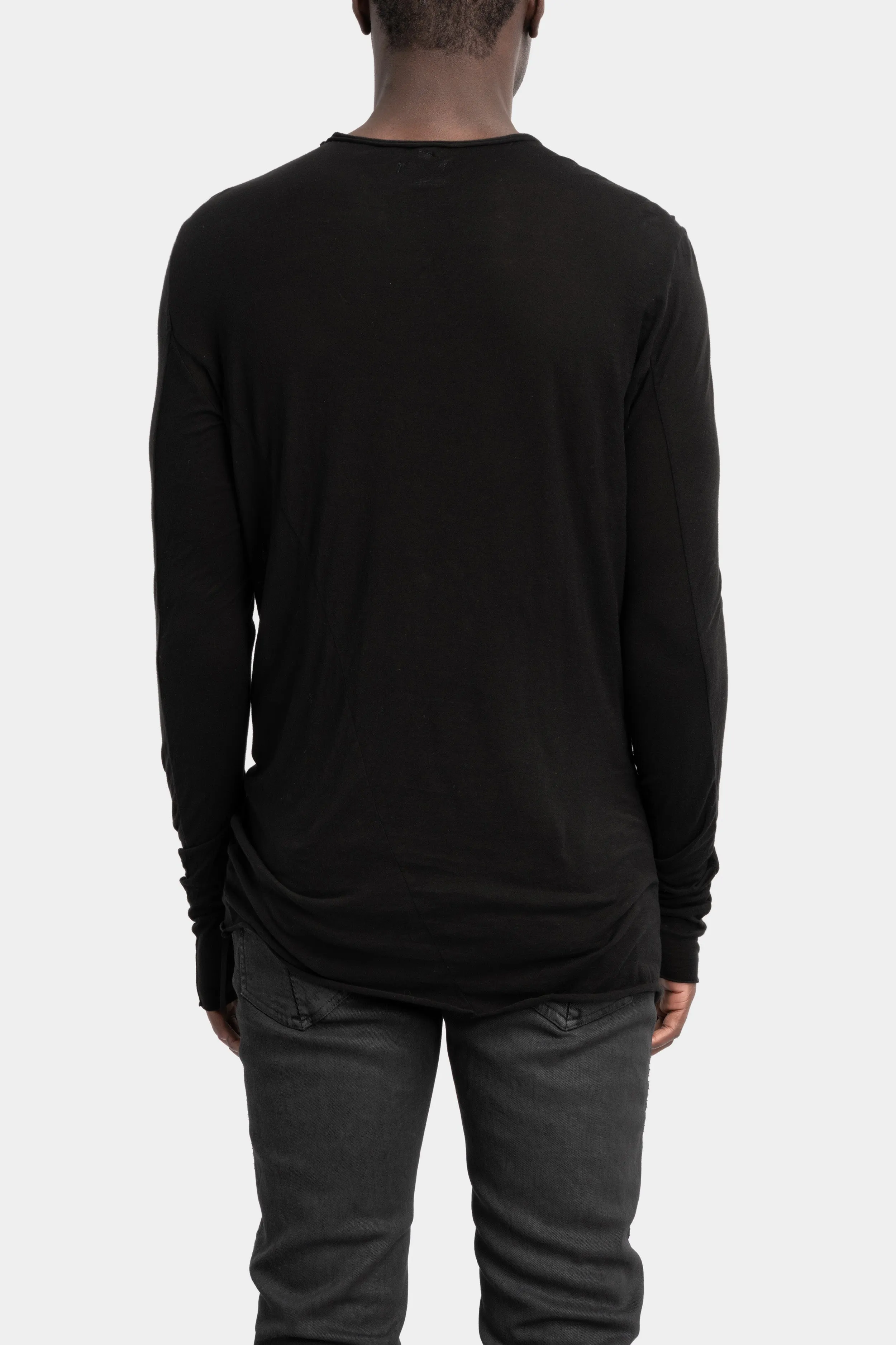 Lightweight cotton long sleeve T-Shirt, Black