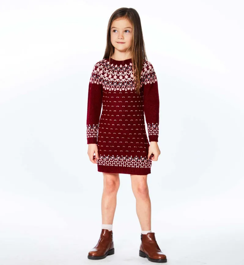 Long Burgundy Sweater Dress by Deux Par Deux