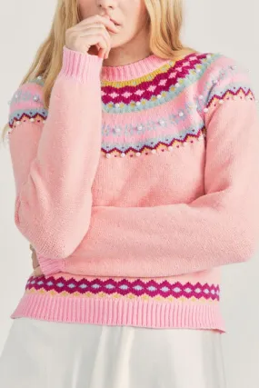 Love Shack Fancy - Crawley Slim Pullover in Berry Smash