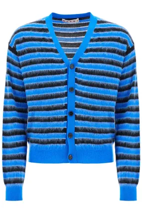 Marni Striped Wool And Mohair Cardigan