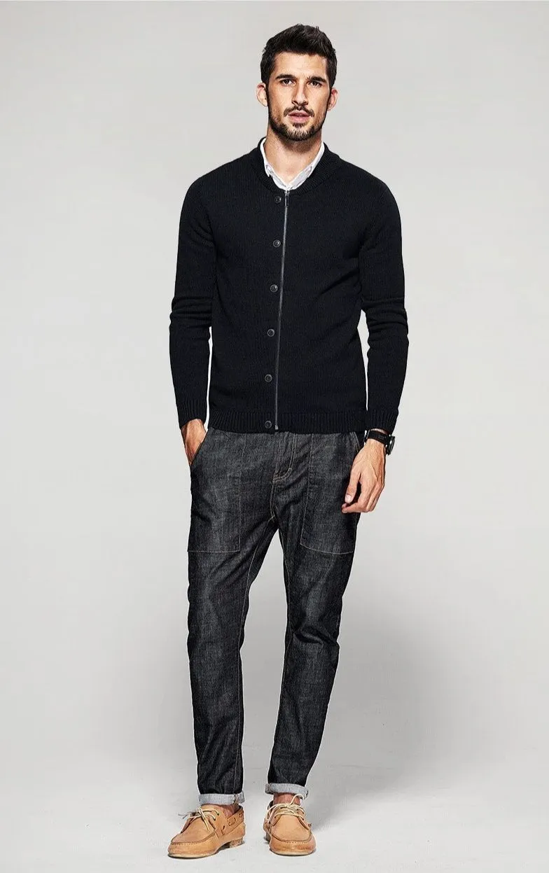 Men's Spring Zipper Knitted Slim Cardigan