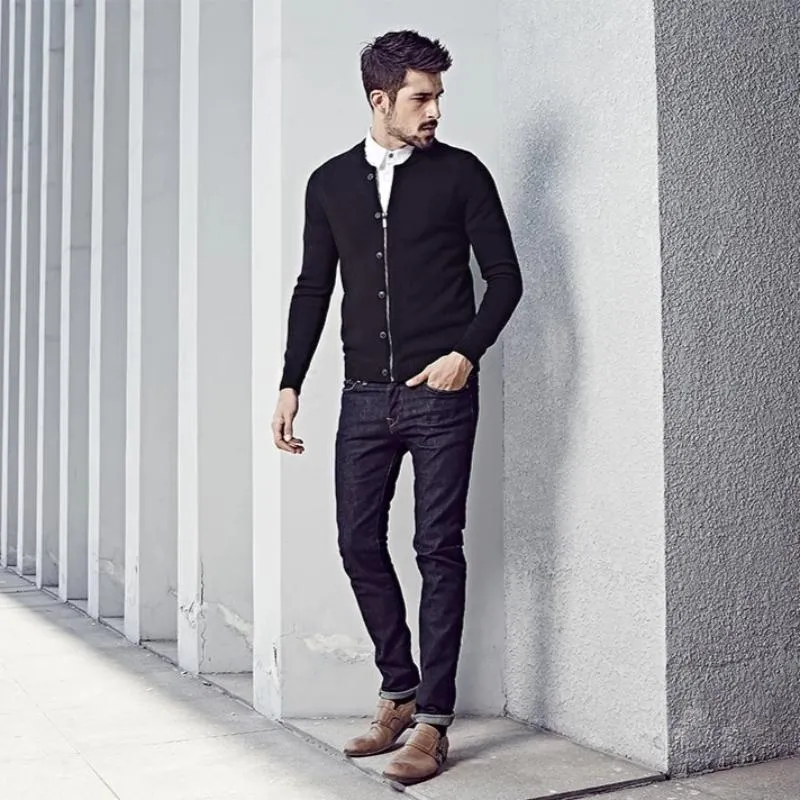 Men's Spring Zipper Knitted Slim Cardigan