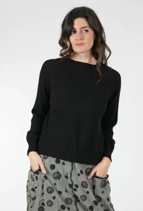 Merino Rounded Sweater, Black