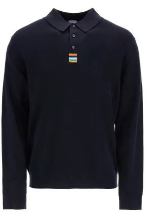 merino wool polo-style pullover sweater M1R 914Y N02501 VERY DARK NAVY