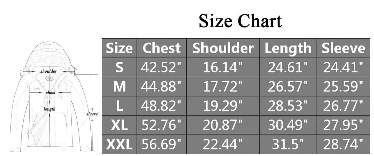 MOERDENG Women's Waterproof Windproof Rain Snow Jacket Hooded Fleece Ski Coat Black, Small