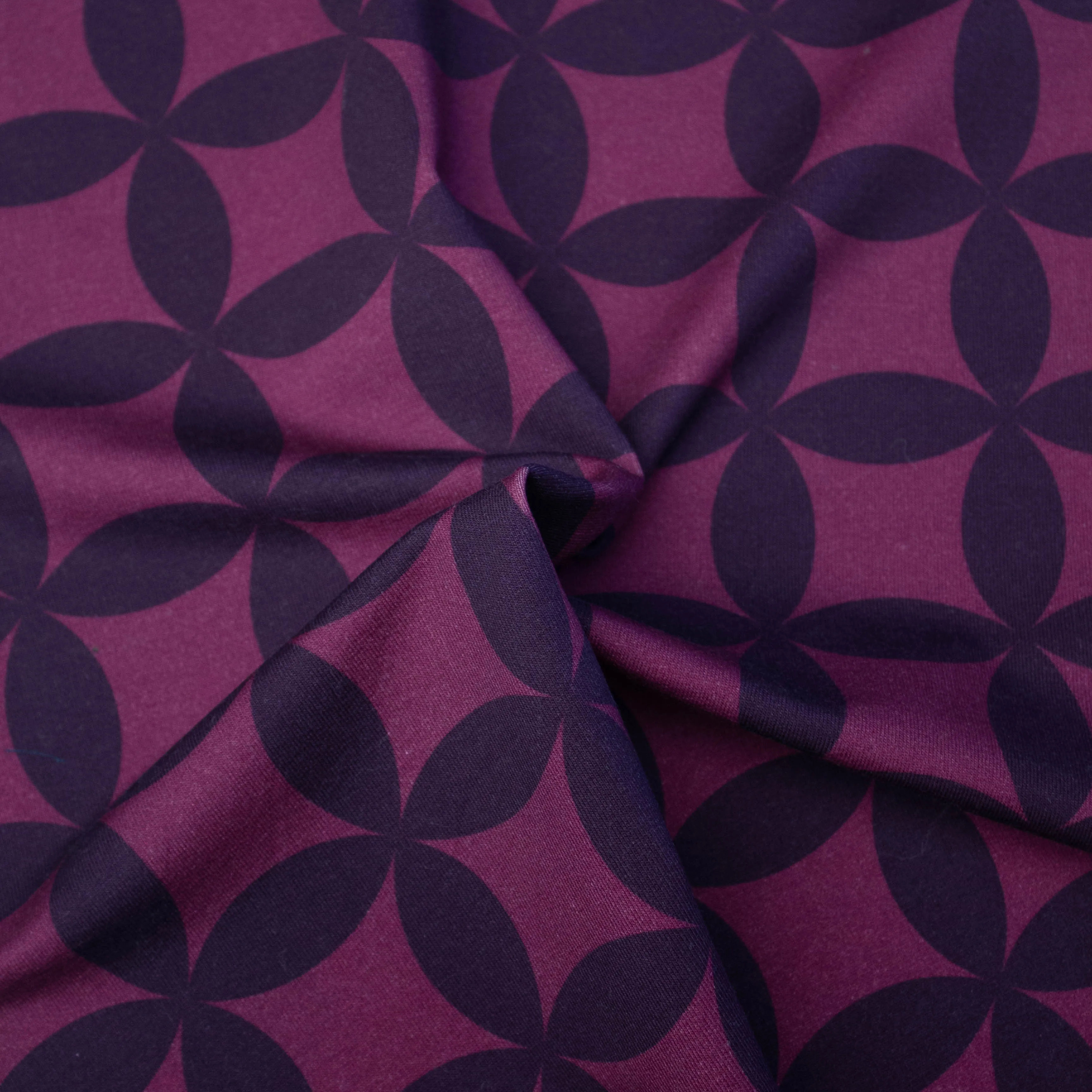 Olan Purple Abstract Cotton Sweater Jersey