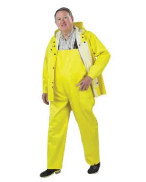 Onguard Industries 3X Yellow Webtex .6500 mm PVC And Non-Woven Polyester Rain Bib Overalls With No Fly Closure And Plain Front