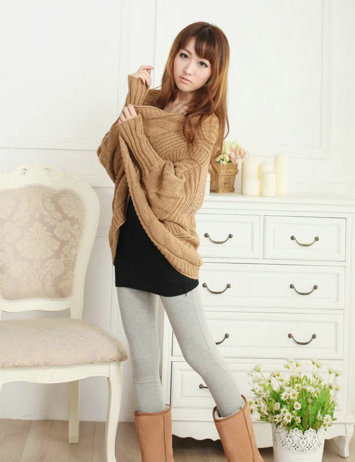Open Batwing Sleeve Irregular Oversized Cardigans