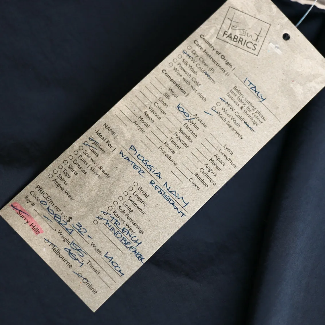Pioggia Navy - Water Resistant