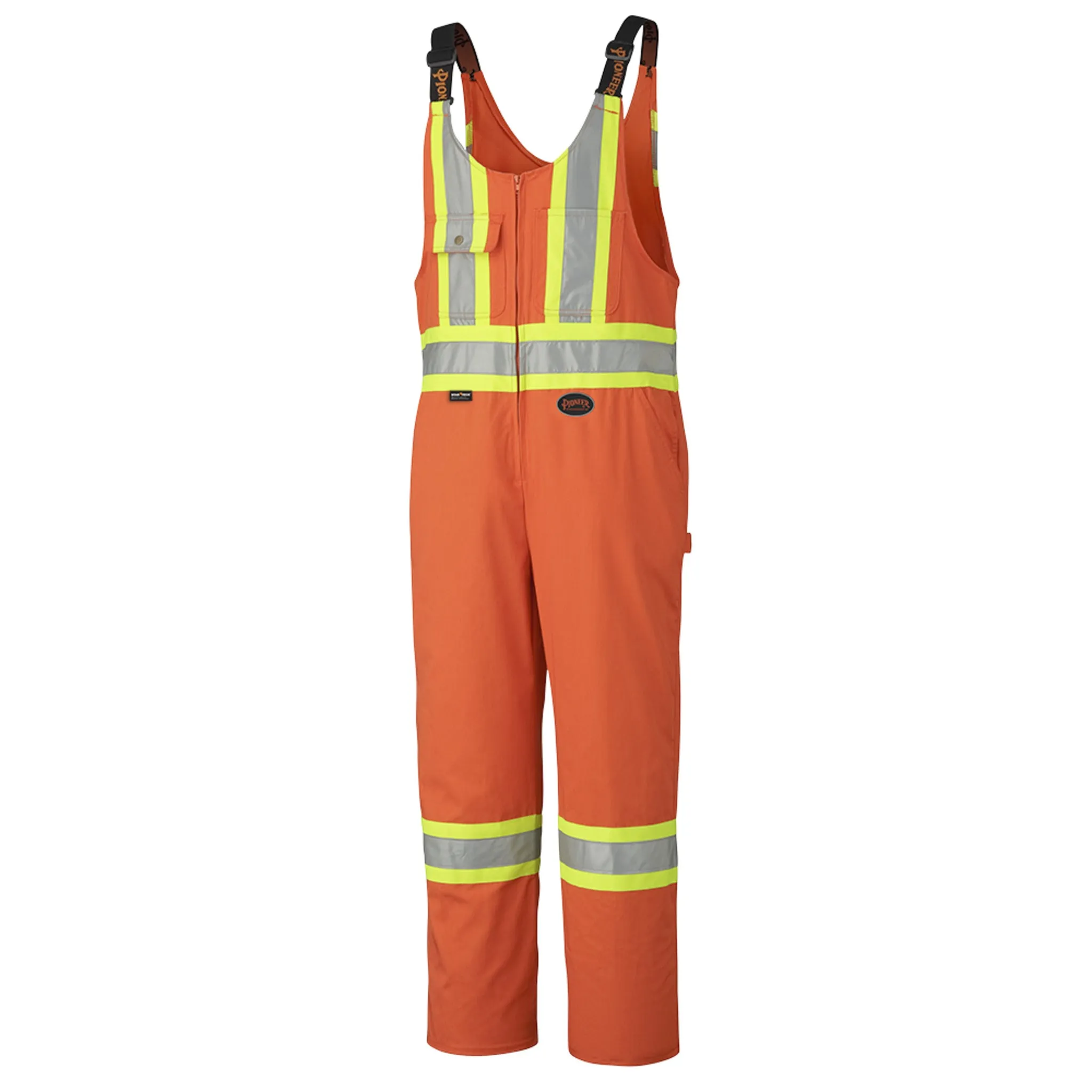Pioneer Men's Hi-Vis Safety Overalls | CSA Poly/Cotton, Reflective Tape, Leg Zippers, Multiple Pockets | Durable Workwear | Sizes 36-60