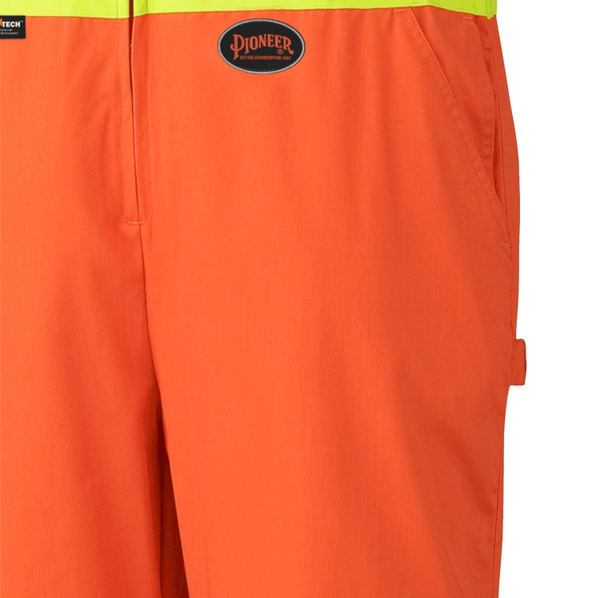 Pioneer Men's Hi-Vis Safety Overalls | CSA Poly/Cotton, Reflective Tape, Leg Zippers, Multiple Pockets | Durable Workwear | Sizes 36-60