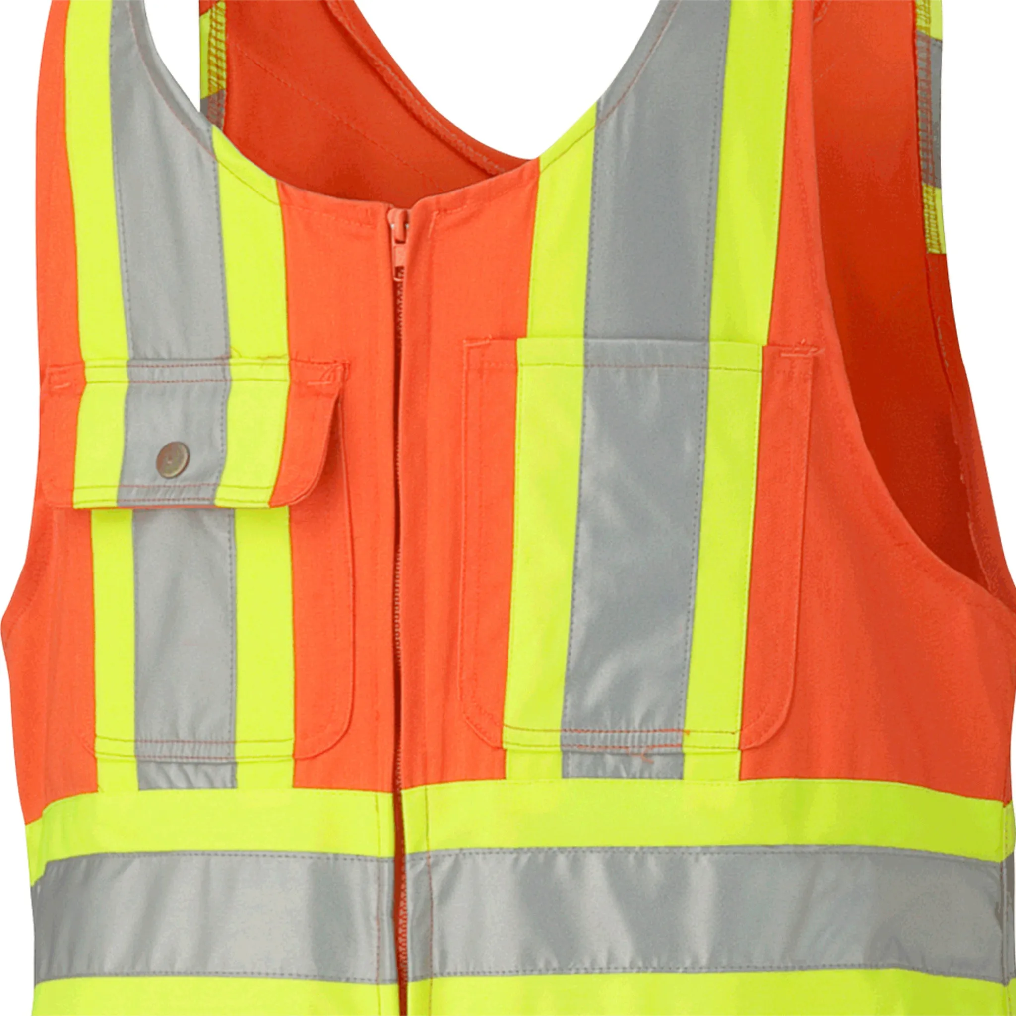 Pioneer Men's Hi-Vis Safety Overalls | CSA Poly/Cotton, Reflective Tape, Leg Zippers, Multiple Pockets | Durable Workwear | Sizes 36-60