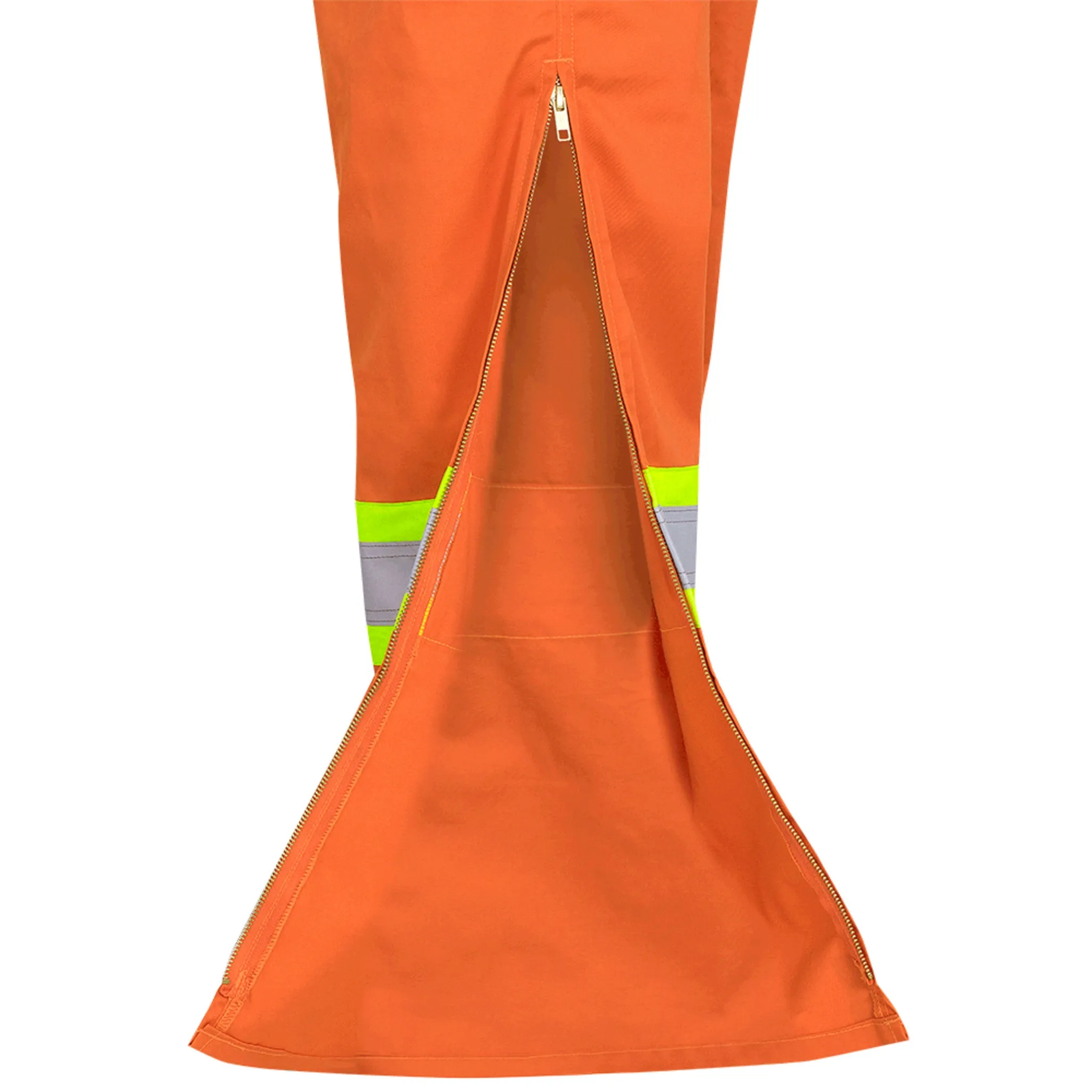 Pioneer Men's Hi-Vis Safety Overalls | CSA Poly/Cotton, Reflective Tape, Leg Zippers, Multiple Pockets | Durable Workwear | Sizes 36-60