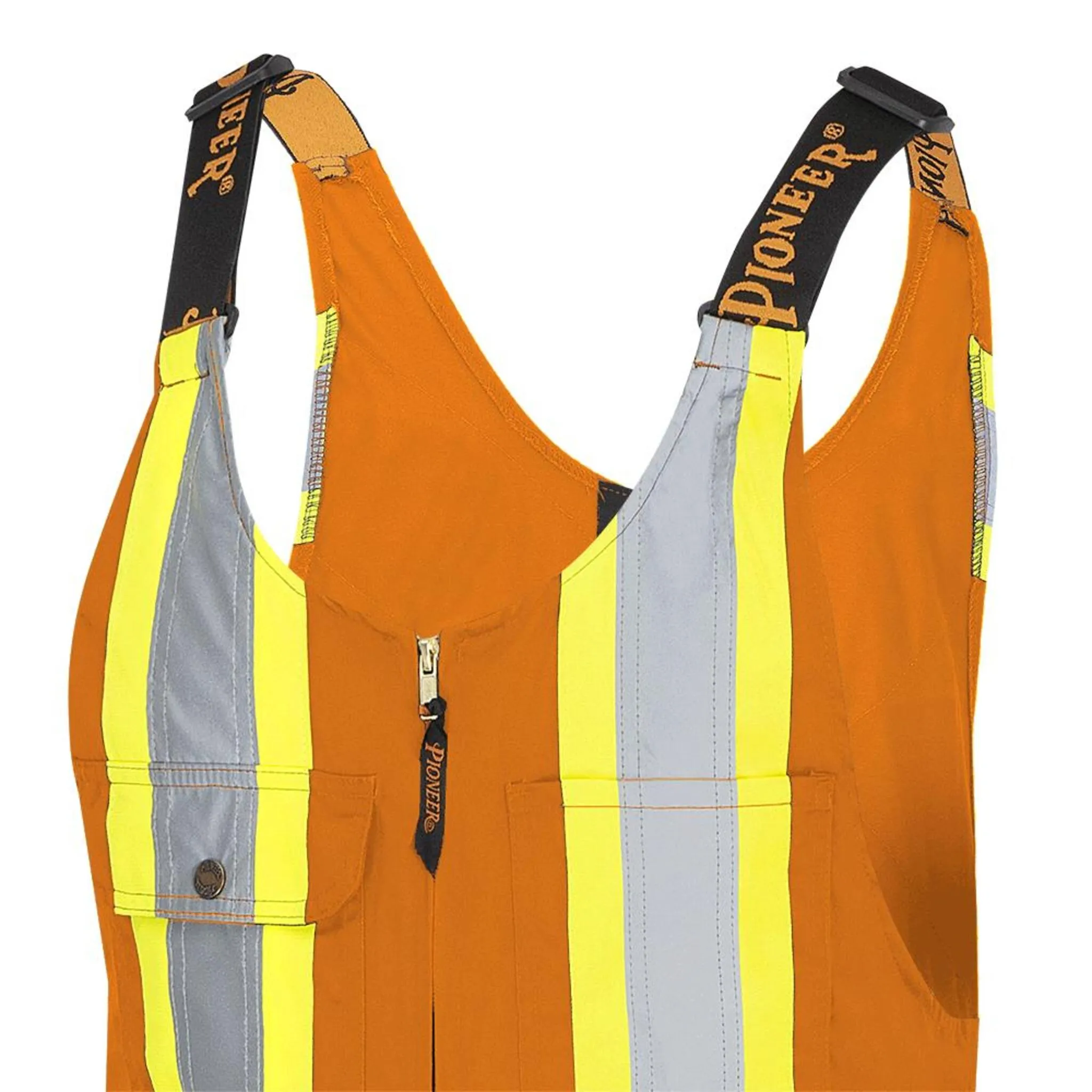 Pioneer Men's Poly/Cotton Safety Overalls, CSA Certified, Reflective Tape, Heavy-Duty Zipper, Adjustable Strap, High Visibility Workwear | Sizes 36-60