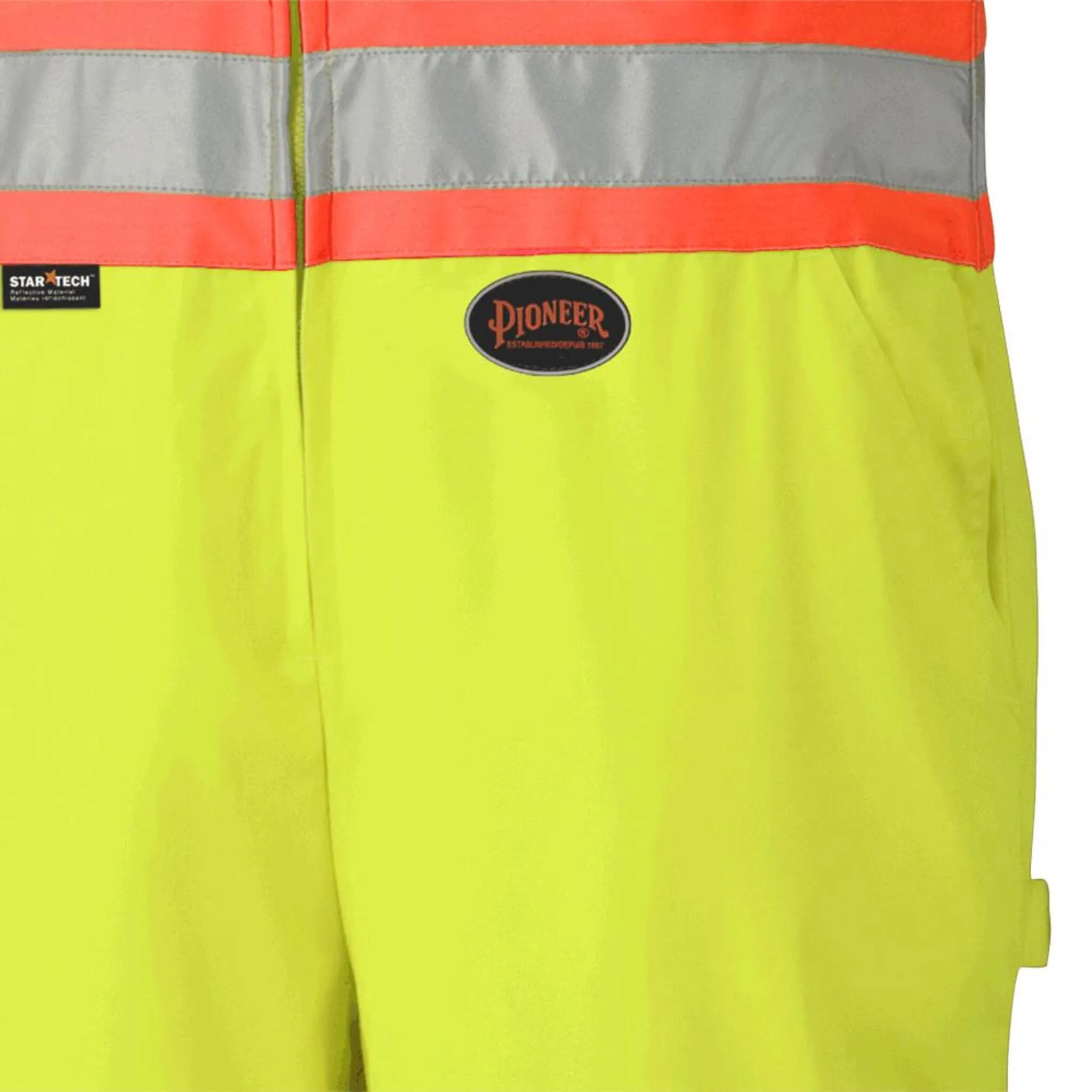 Pioneer Men's Poly/Cotton Safety Overalls, CSA Certified, Reflective Tape, Heavy-Duty Zipper, Adjustable Strap, High Visibility Workwear | Sizes 36-60