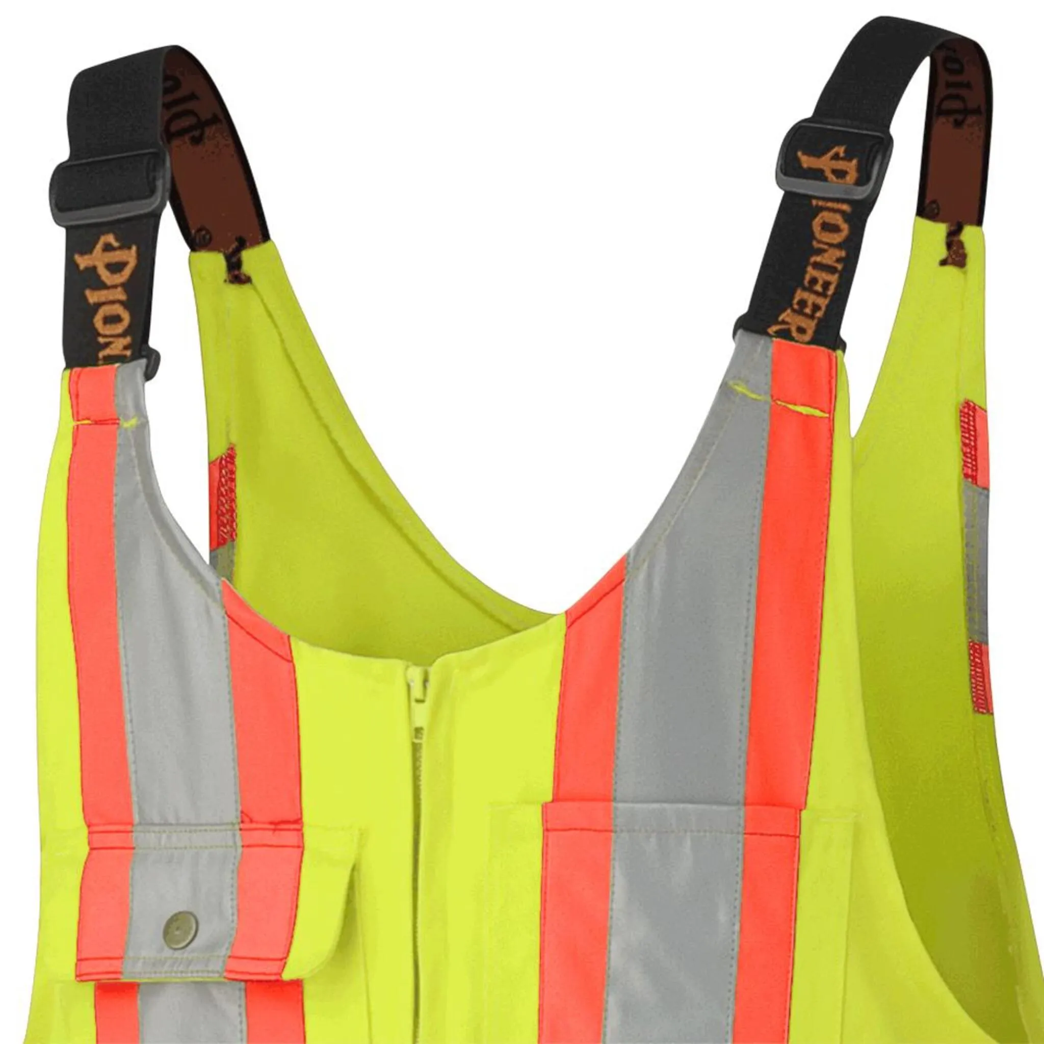 Pioneer Men's Poly/Cotton Safety Overalls, CSA Certified, Reflective Tape, Heavy-Duty Zipper, Adjustable Strap, High Visibility Workwear | Sizes 36-60