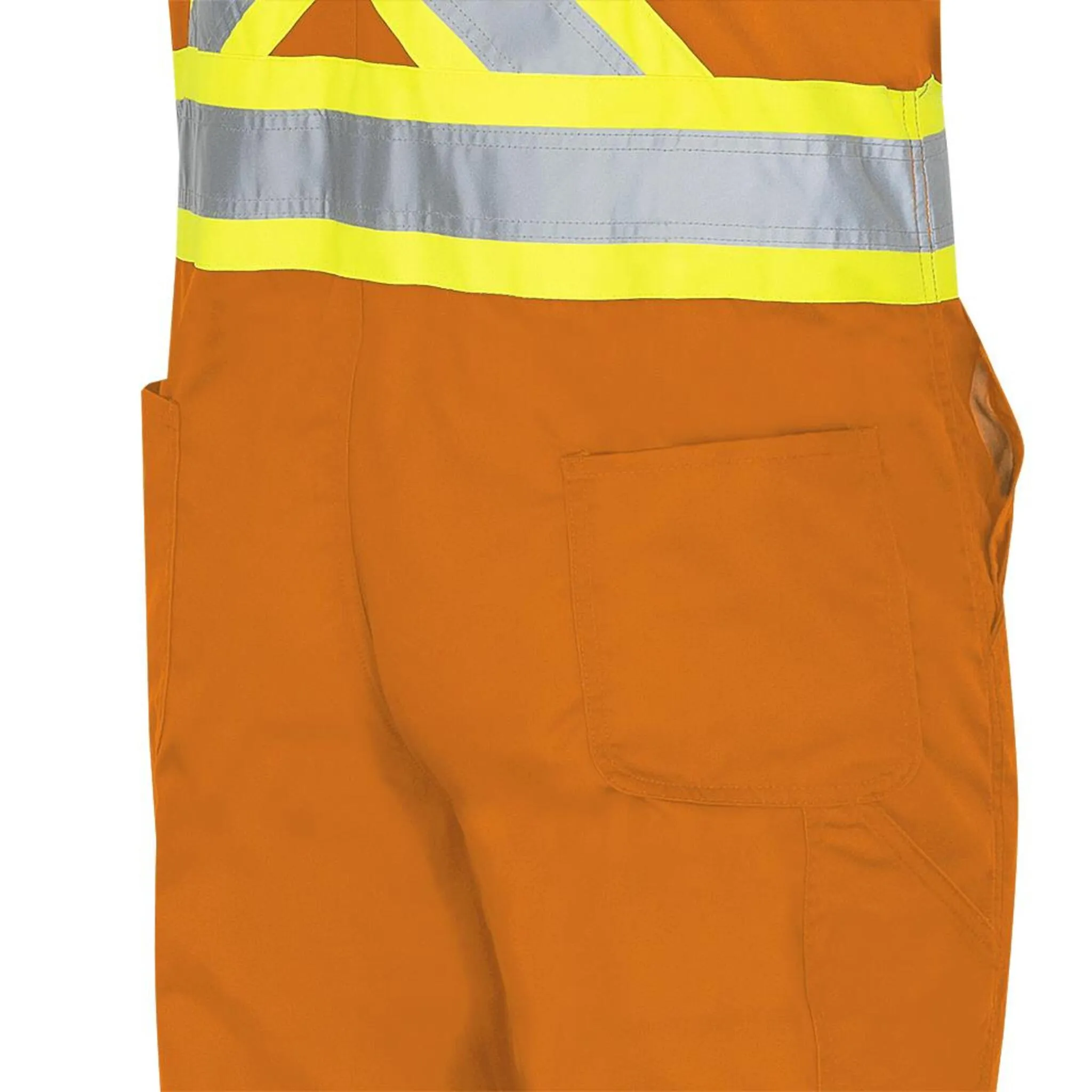 Pioneer Men's Poly/Cotton Safety Overalls, CSA Certified, Reflective Tape, Heavy-Duty Zipper, Adjustable Strap, High Visibility Workwear | Sizes 36-60