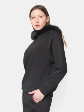 PORTO VENERE - Hood with fox trim - black