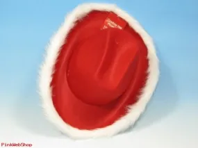 Red Santa Cowboy Hat With White Fur Trim 6 PER PACK