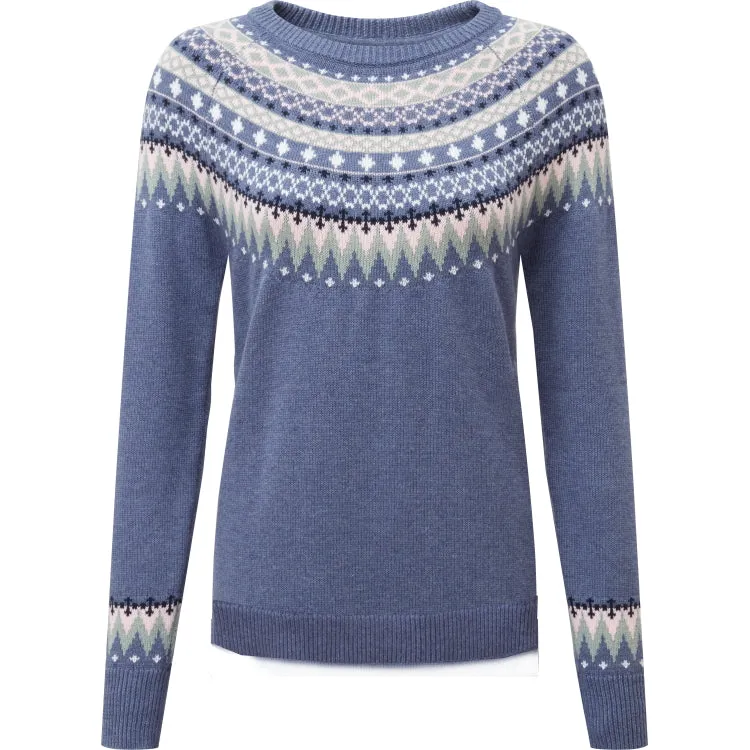 Schoffel Ladies Shetland Fairisle Jumper - Slate Blue Fairisle
