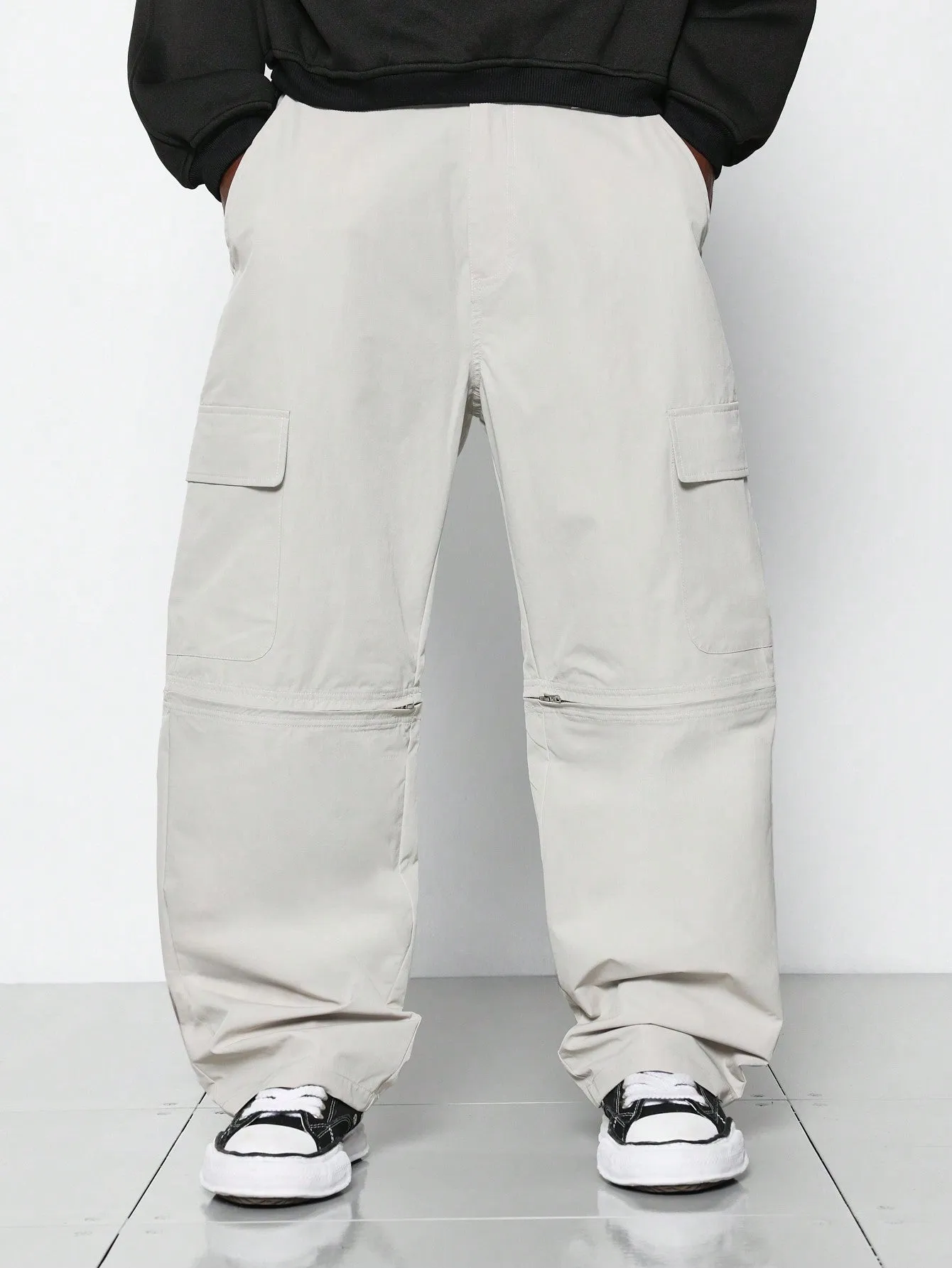 Skater Fit Hybrid Cargo Pant With Zipper Convertible Short