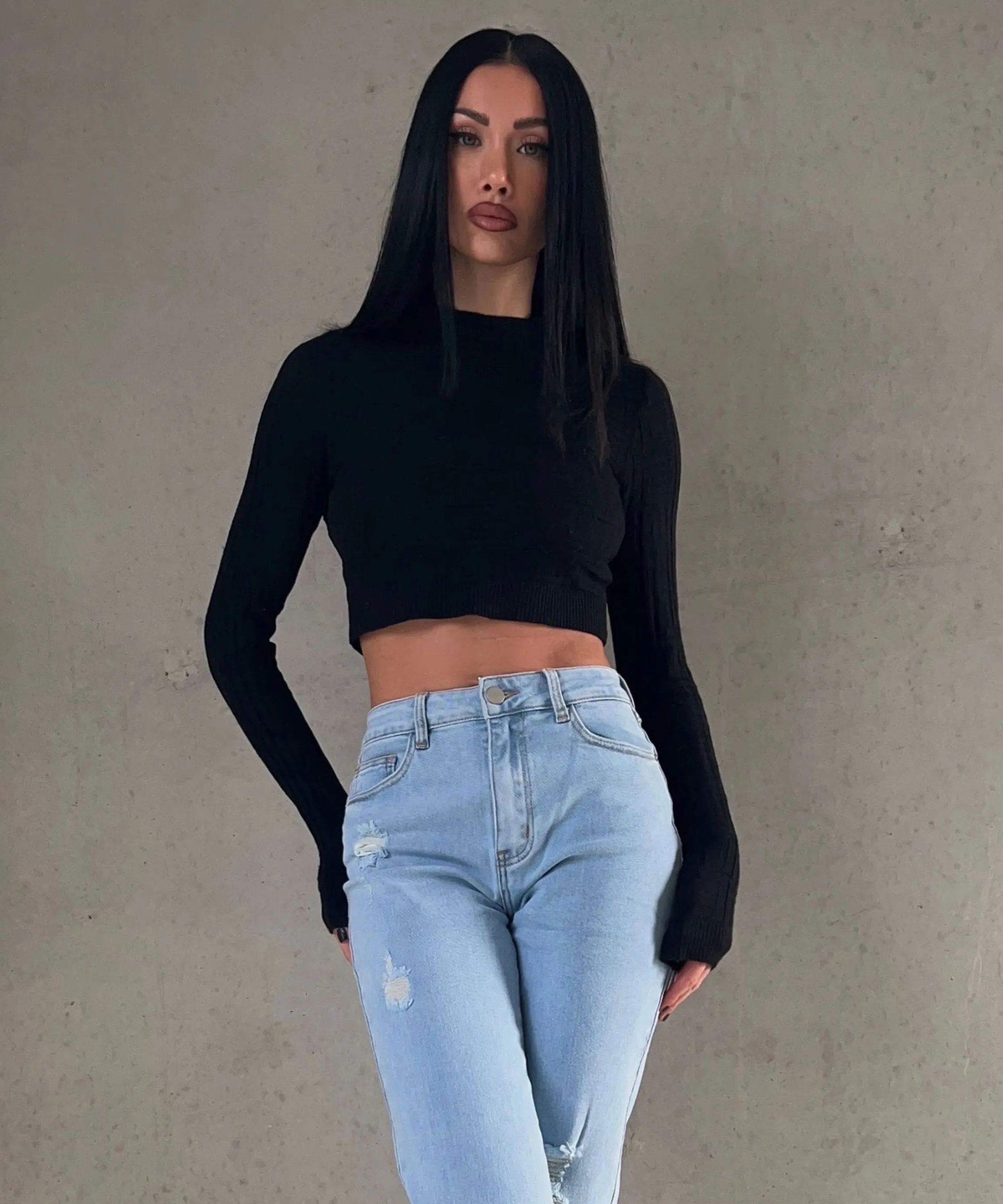 Stretch Mum Jeans Wendy Hellblau