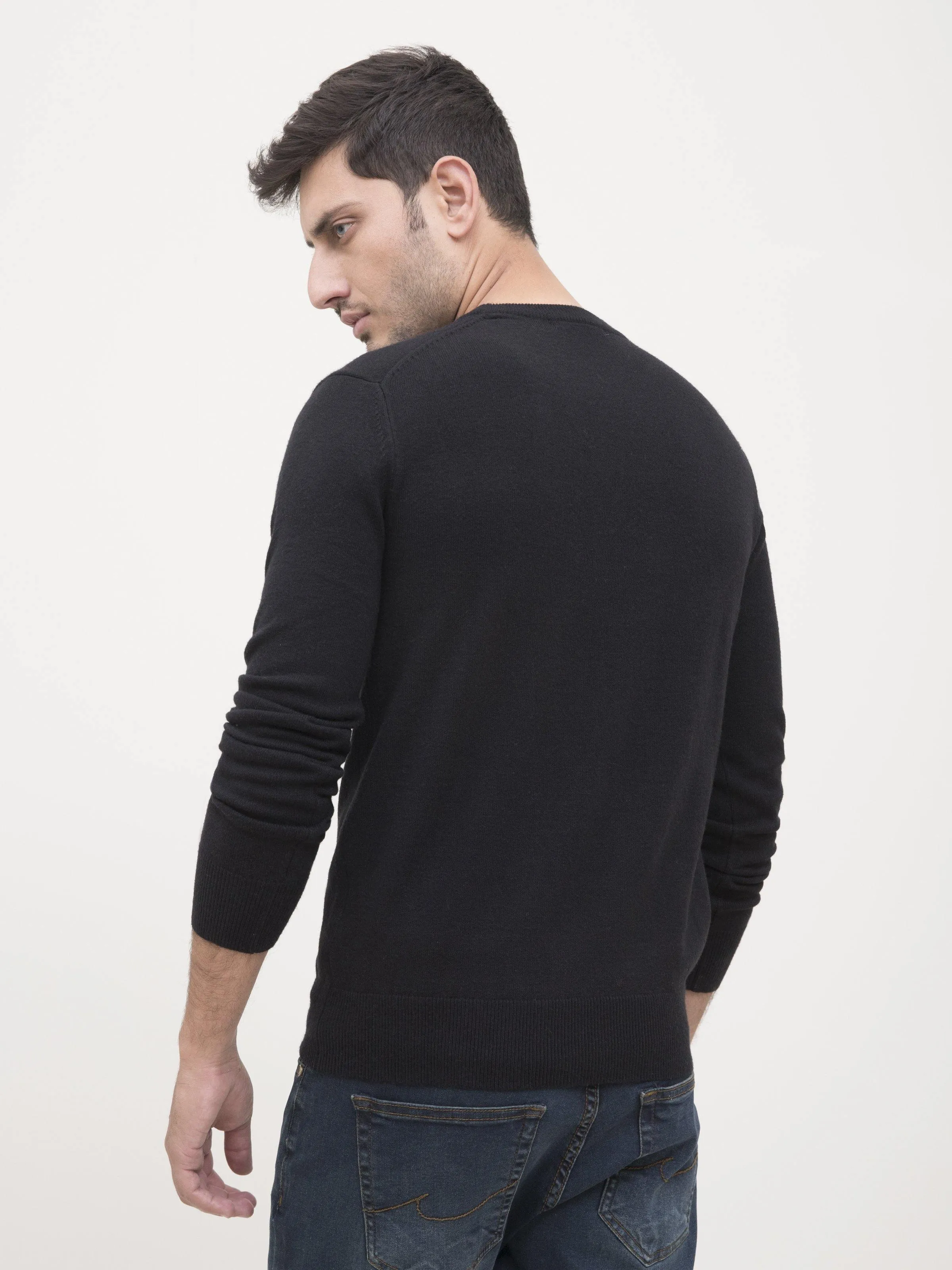 SWEATER CREW NECK FULL SLEEVE BLACK