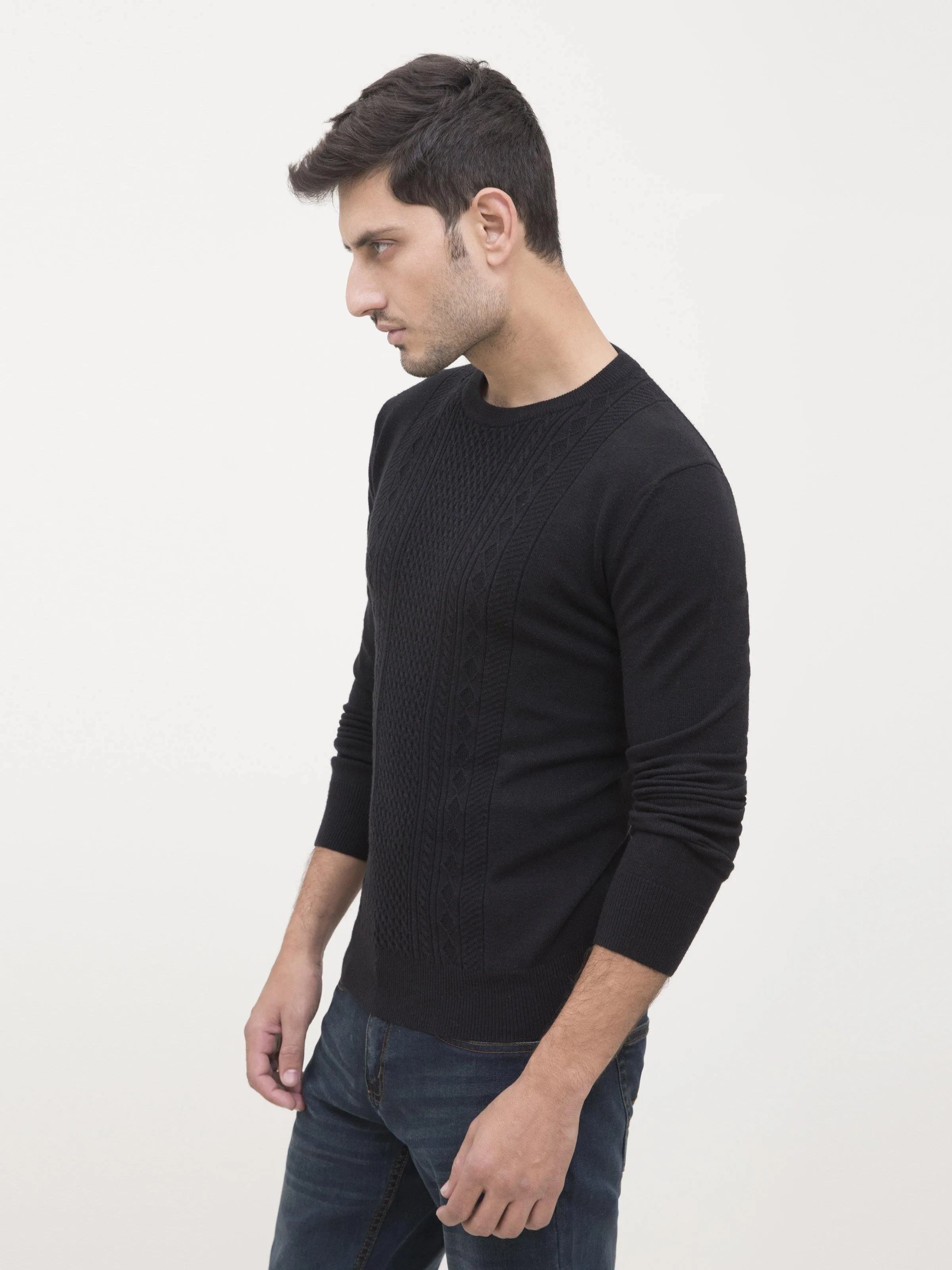 SWEATER CREW NECK FULL SLEEVE BLACK