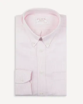 Thomas Pink Tailored Fit Stripe Oxford Shirt Pale Pink/White