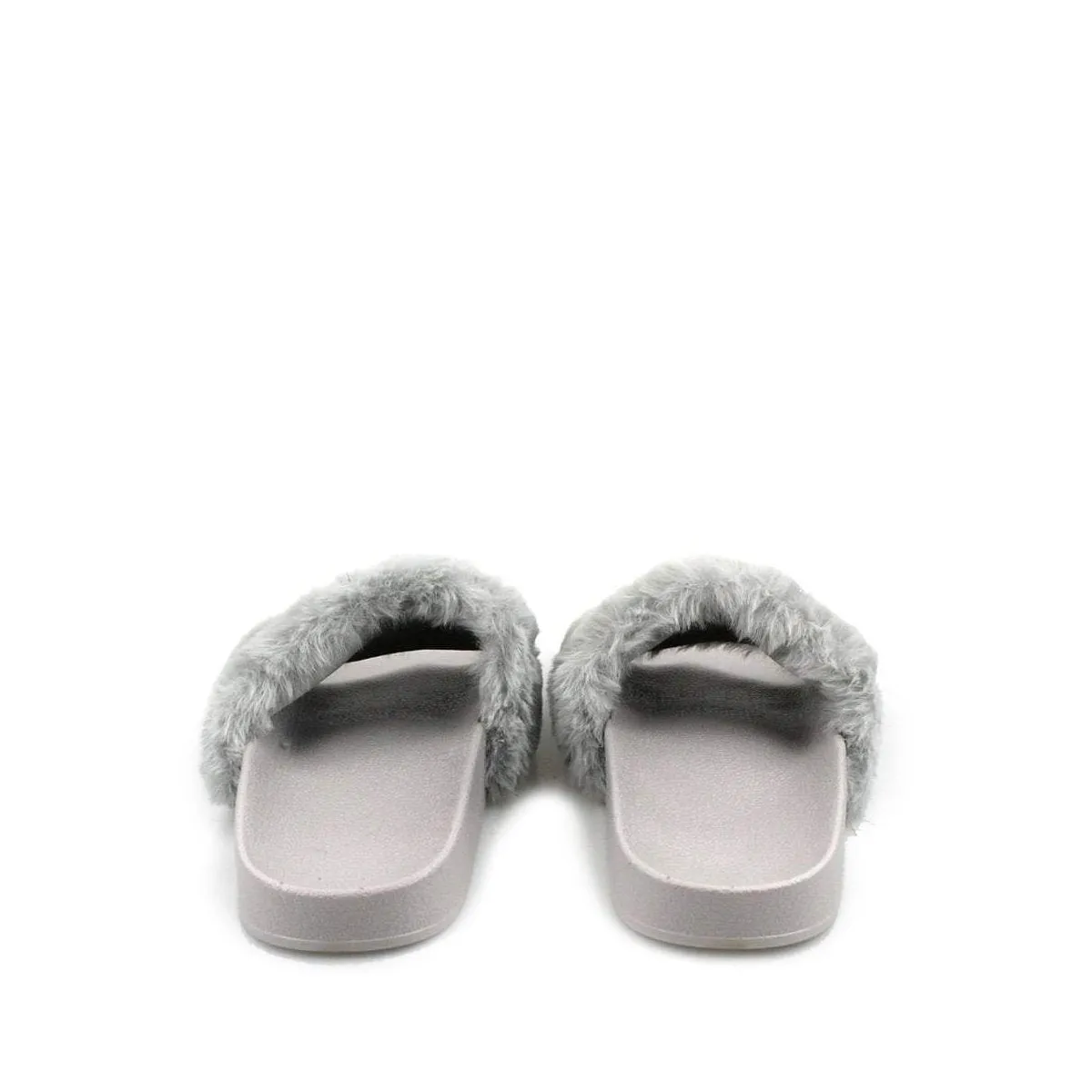 TIANNA Diamante Link Chain On Fur Mule