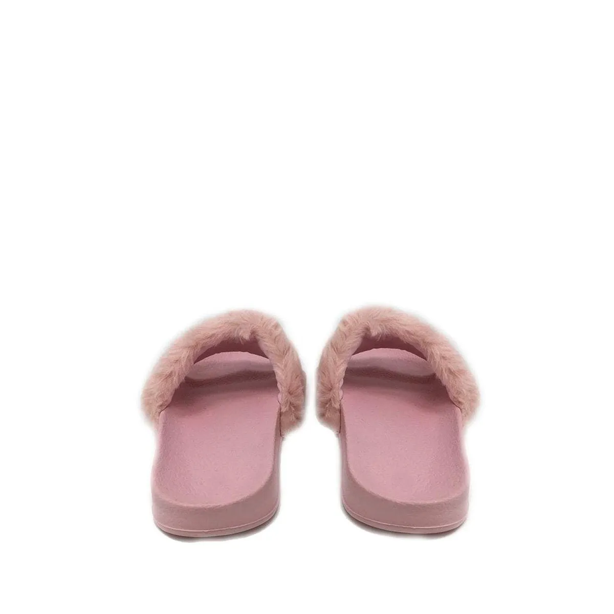 TIANNA Diamante Link Chain On Fur Mule