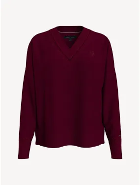 Tommy Hilfiger Women's V-Neck Monogram Sweater