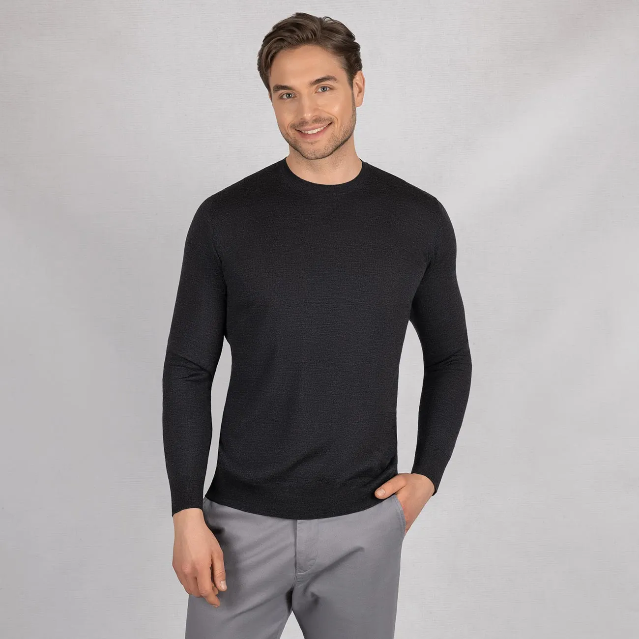 Wollpullover Light Rundhals Herren
