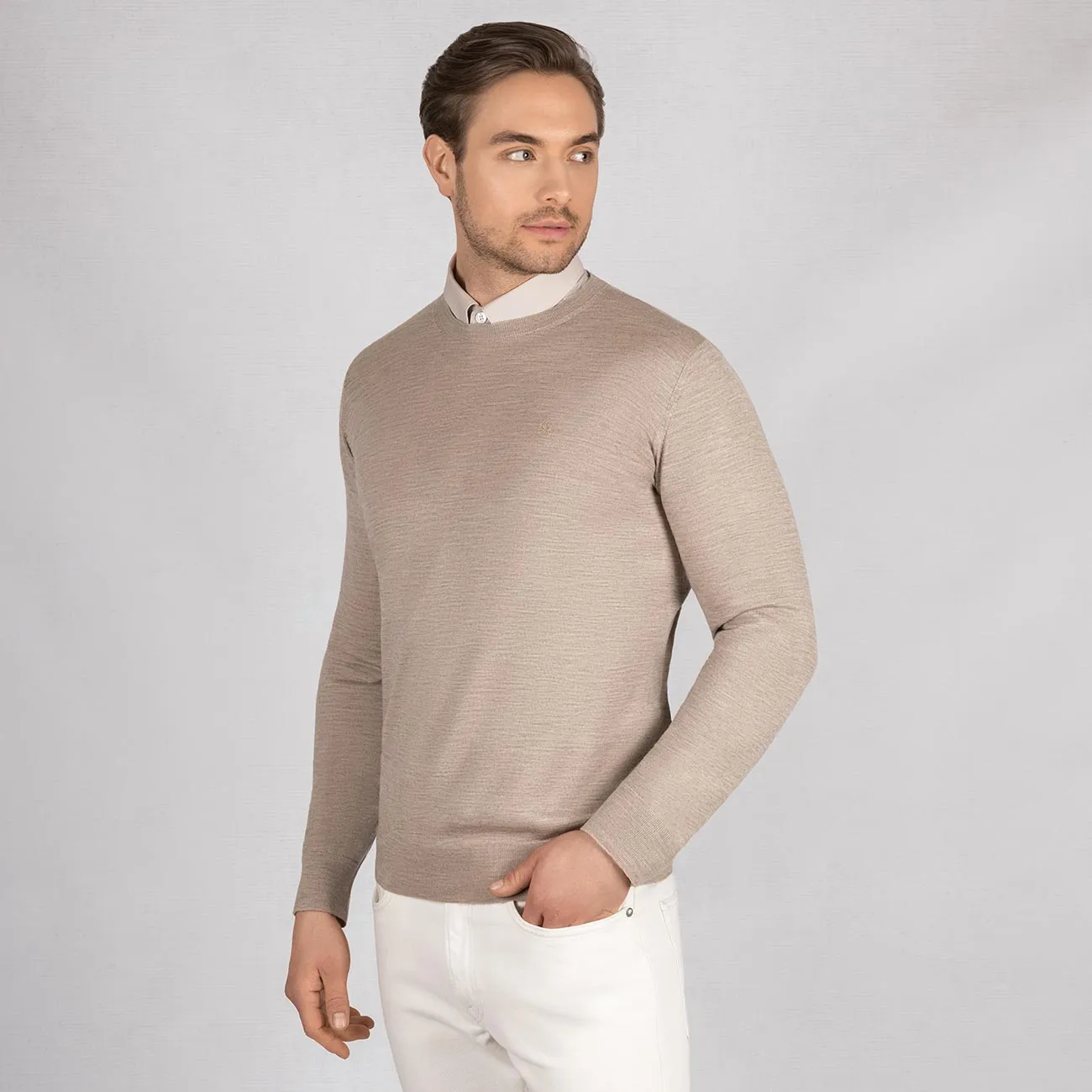 Wollpullover Light Rundhals Herren