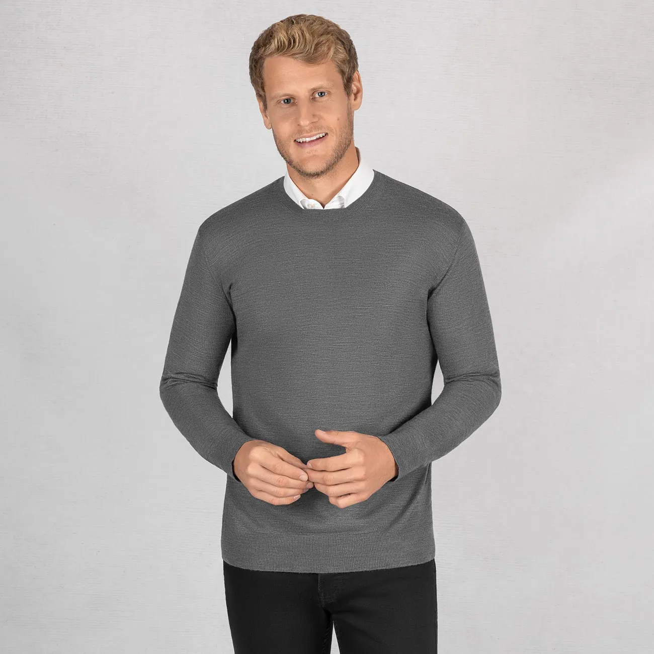 Wollpullover Light Rundhals Herren
