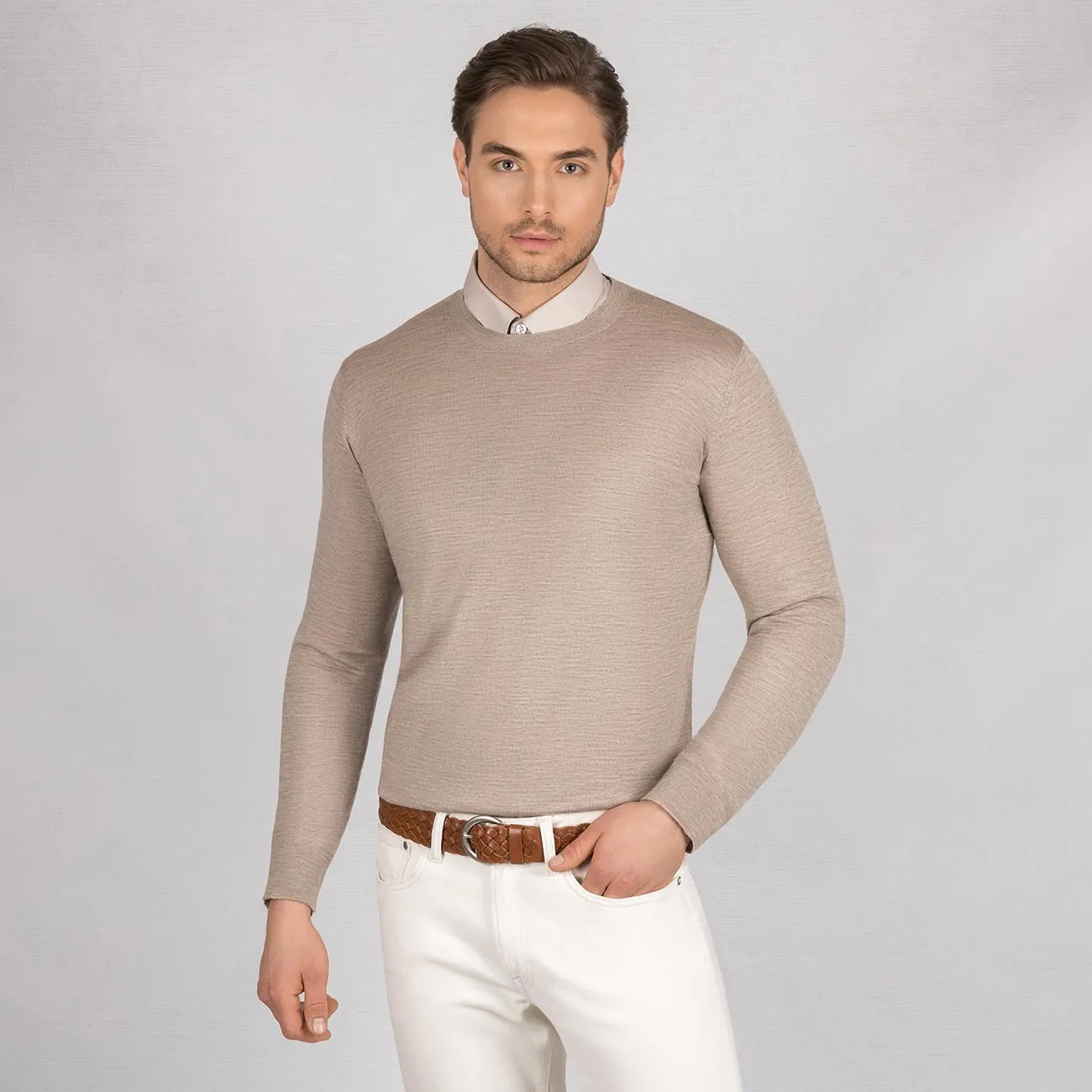 Wollpullover Light Rundhals Herren