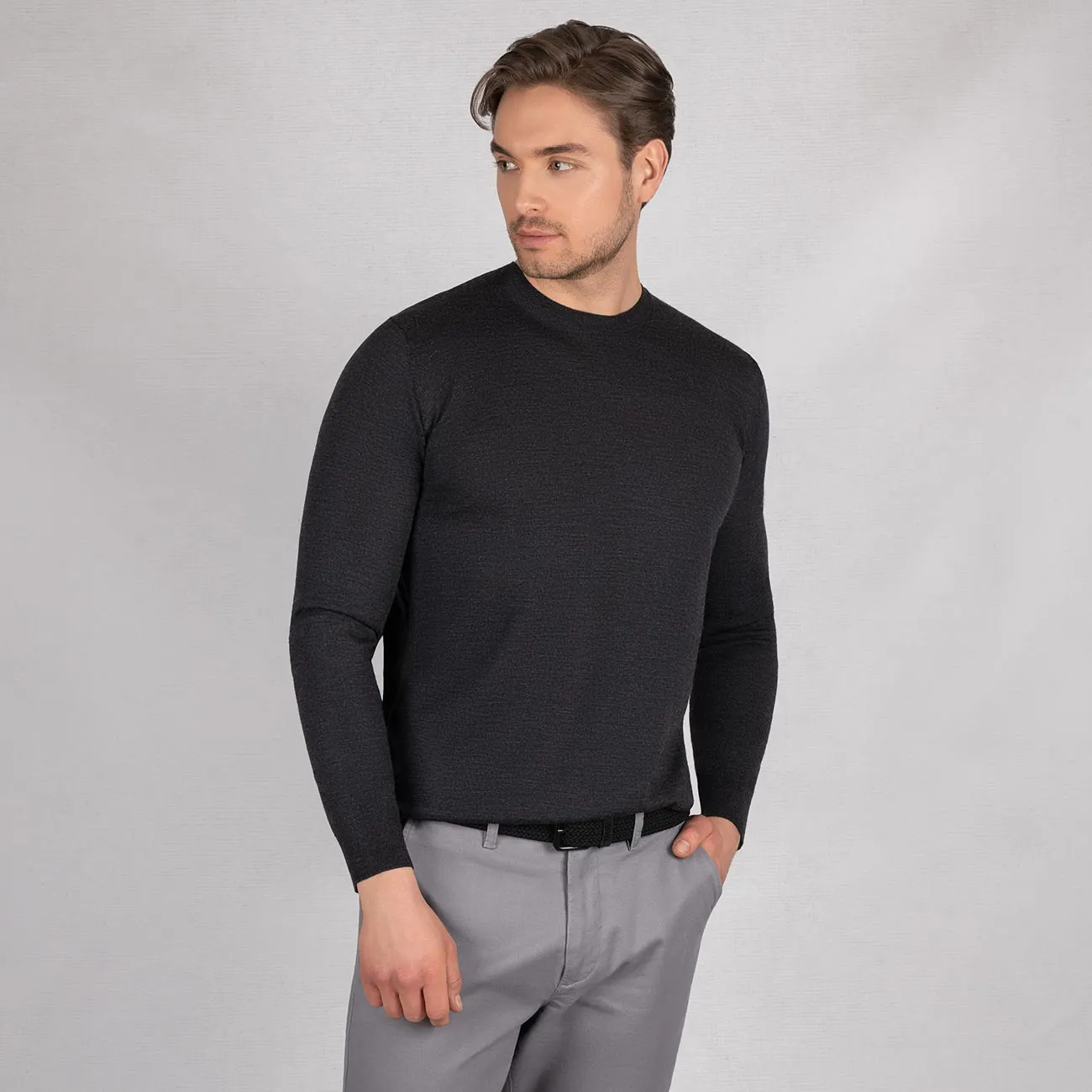 Wollpullover Light Rundhals Herren