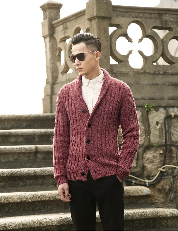 Wool Cardigan With V-Neck
