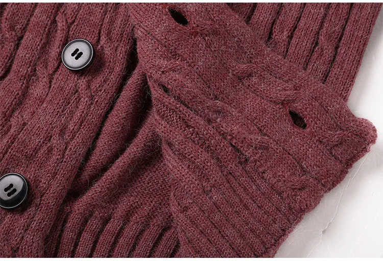 Wool Cardigan With V-Neck
